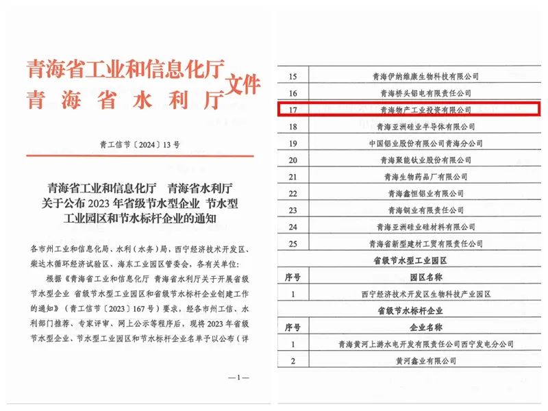 建设节水企业 共筑绿色未来——热博RB88工投公司成功获得“青海省节水型企业”认定
