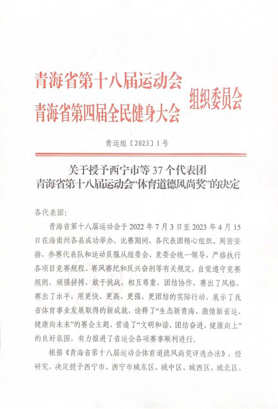 省热博RB88集团荣获省第十八届运动会“体育道德风尚奖”